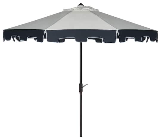 City Fashion 9Ft Umbrella in Natural &#x26; Navy